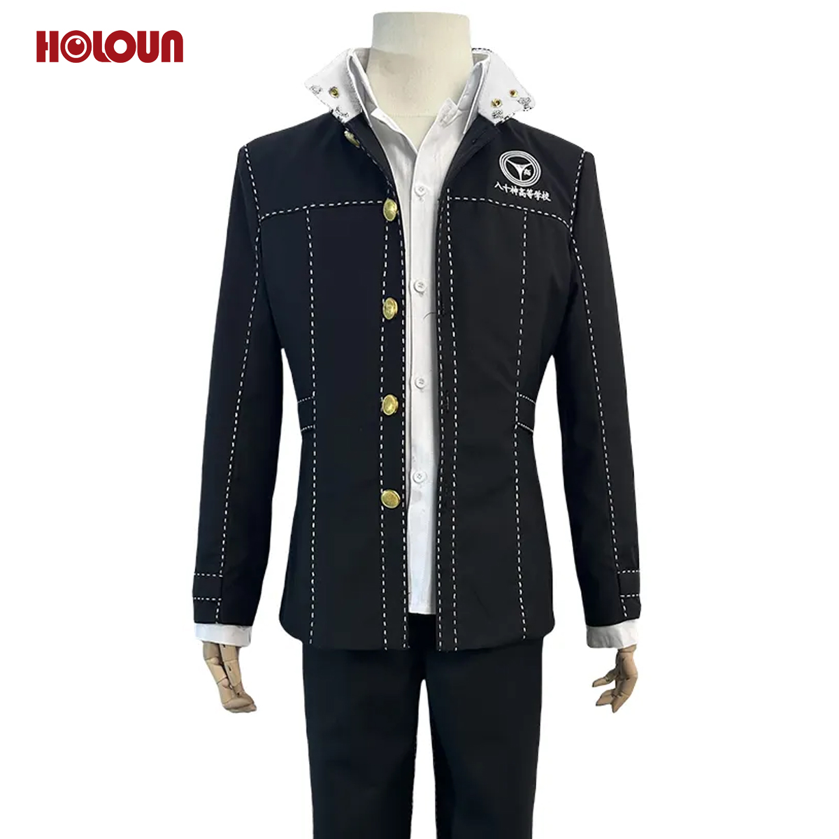 【在庫品】HOLOUN ペルソナ4 P4 八十神高等学校 鳴上悠 学生制服 刺繡スタイル コスプレ衣装 コスチューム 変身 仮装 クリスマス 祝日贈り物 ハロウィン適用 