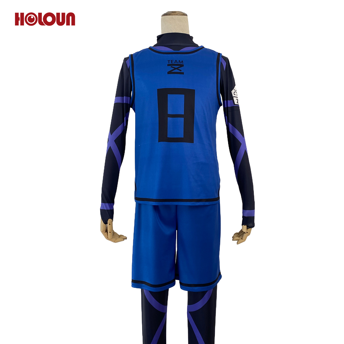 【在庫品】【一部再入荷中】HOLOUN ブルロク ブルLock チームZ練習服 8番蜂楽廻 上下4点セット クリスマス コスプレ衣装 ハロウィン適用