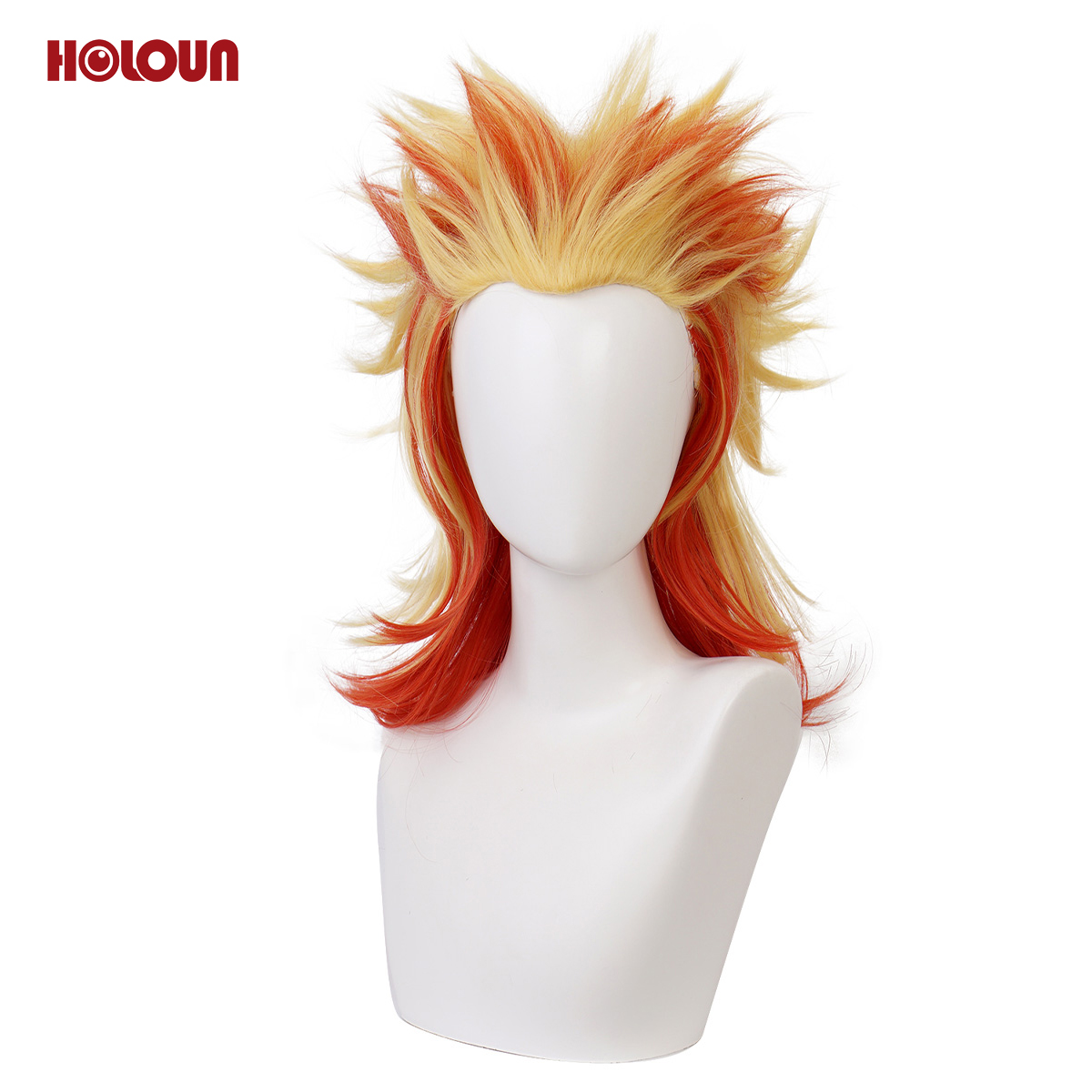 【在庫品】HOLOUN 鬼殺シリーズ KimetsU 鬼殺隊 炎柱 煉獄杏寿郎 ウィッグ コスプレ道具 Cosplay 道具