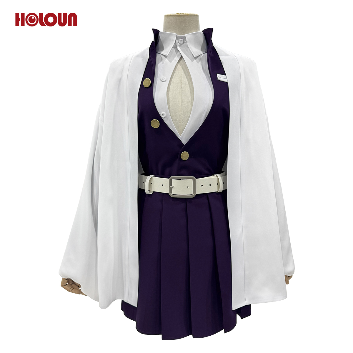 【在庫品】HOLOUN 鬼殺シリーズ KimetsU 鬼殺隊 恋柱 甘露寺蜜璃 羽織 紫の隊服 コスプレ衣装 ハロウィン適用 