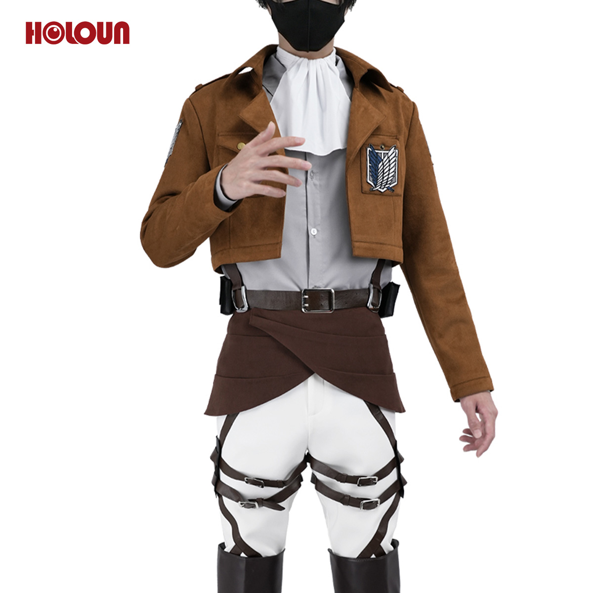 【在庫品】HOLOUN 進撃のジャイアント 巨人 調査兵団 自由の翼 リヴァイ コスプレ衣装 コスチューム 変身 仮装 クリスマス 祝日贈り物 ハロウィン適用 
