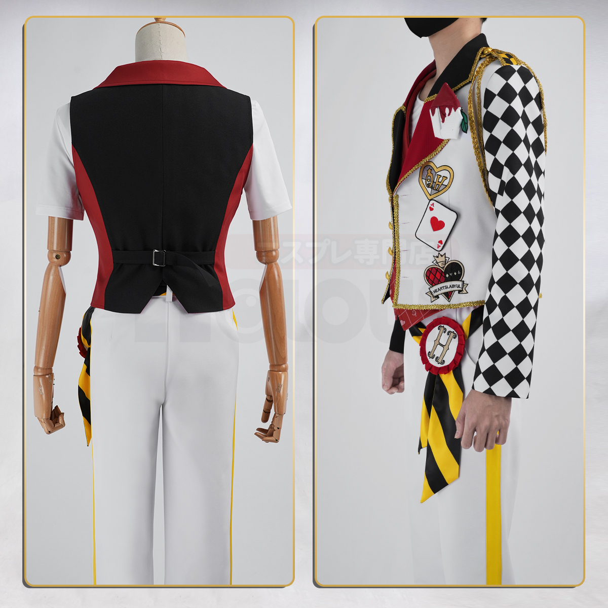 【在庫品】一部再入荷中 HOLOUN ツイステ Twisted ハーツラビュル寮 寮服 Aceエース/Caterケイト/Deuceデュース/Treyトレイ コスプレ衣装 ハロウィン適用 