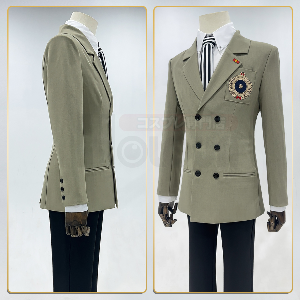 【在庫品】HOLOUN ペルソナ5 P5 明智吾郎 学生制服 刺繡スタイル コスプレ衣装 コスチューム 変身 仮装 クリスマス 祝日贈り物 ハロウィン適用 