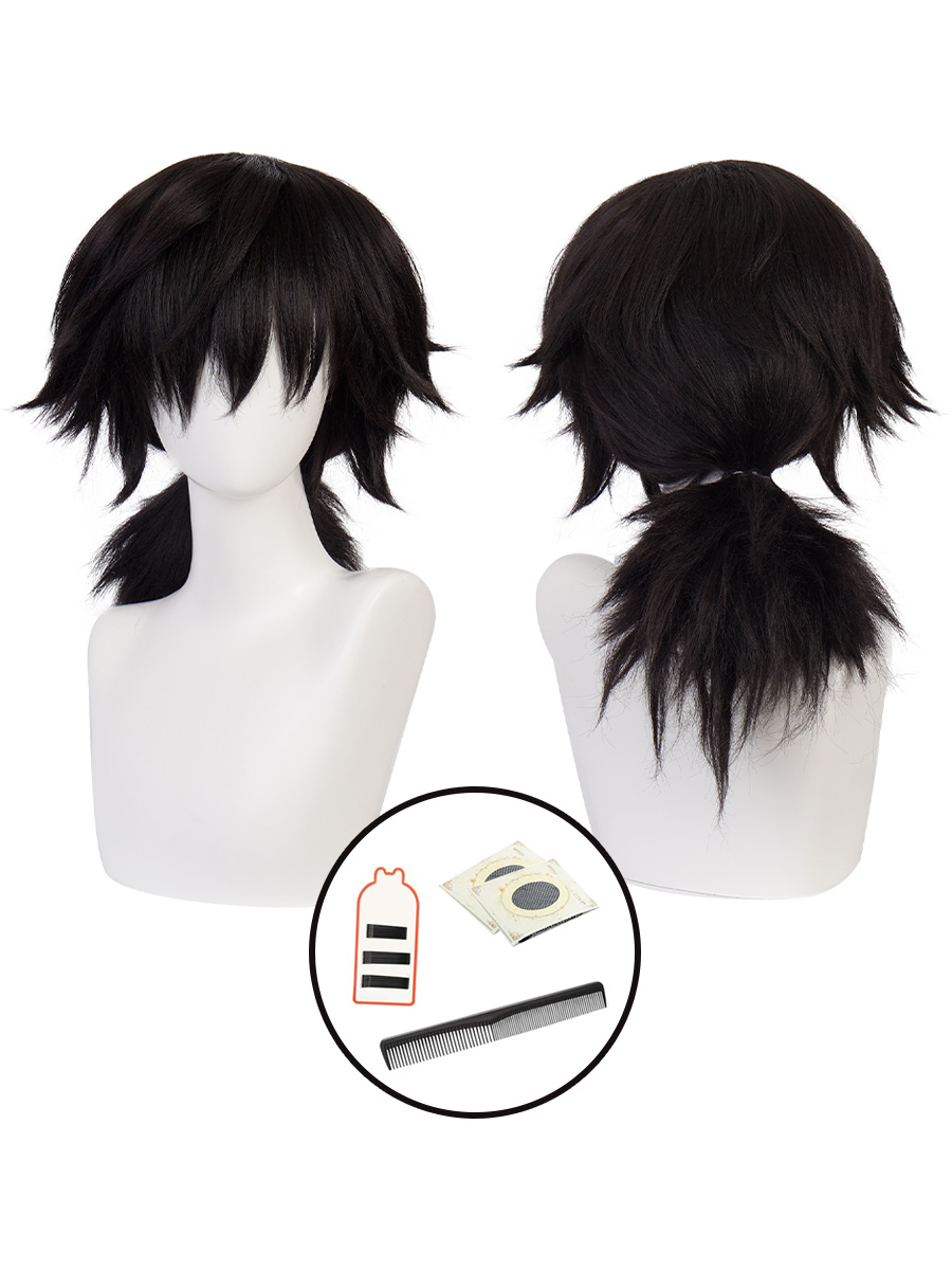 【在庫品】HOLOUN 鬼殺シリーズ KimetsU 鬼殺隊 水柱 冨岡義勇 ウィッグ コスプレ道具 Cosplay 道具