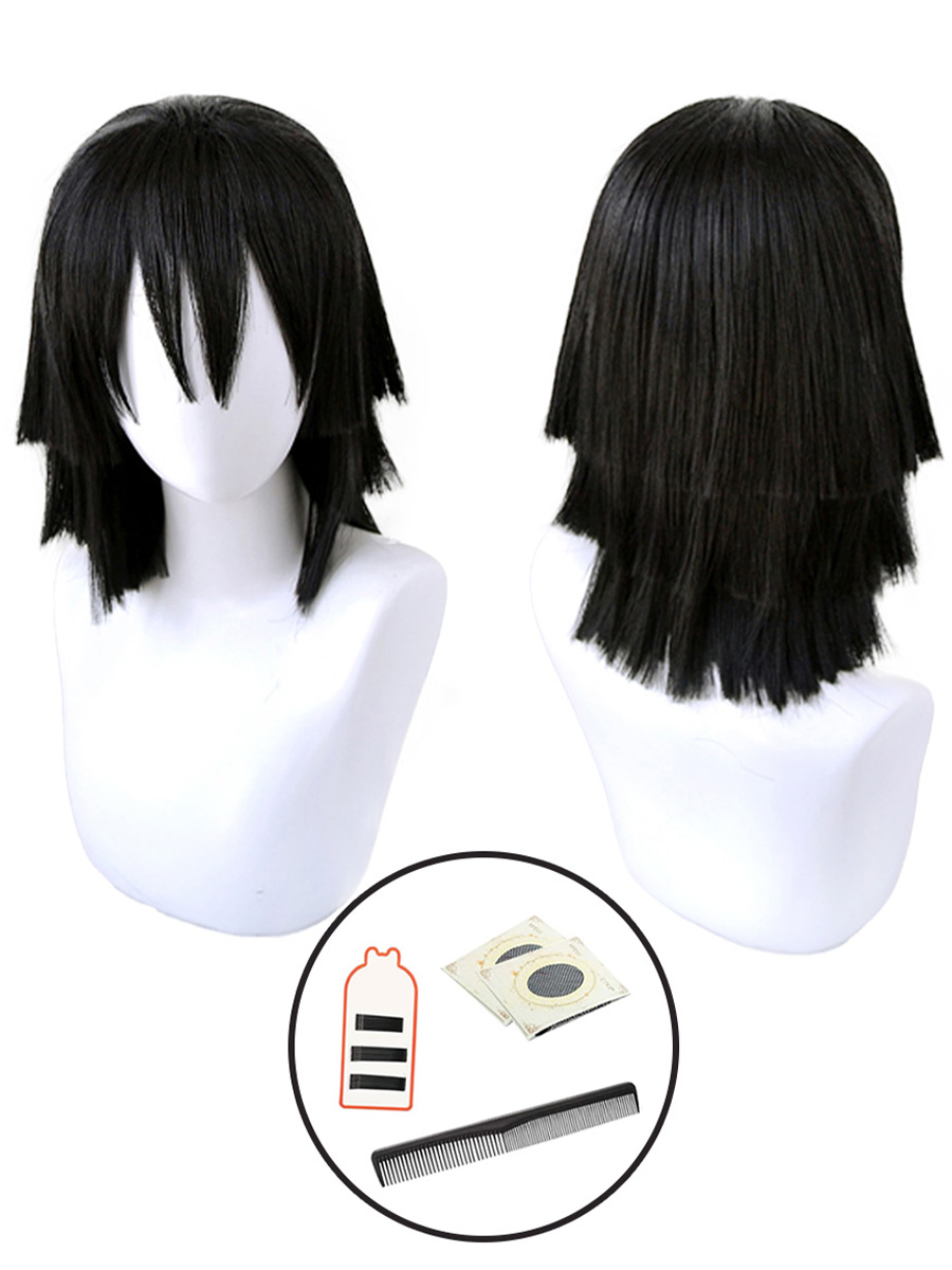 【在庫品】HOLOUN 鬼殺シリーズ KimetsU 鬼殺隊 蛇柱 伊黒小芭内 ウィッグ コスプレ道具 Cosplay 道具