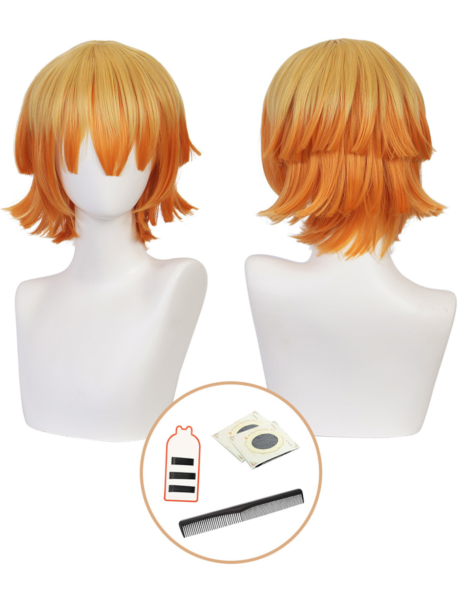 【在庫品】HOLOUN 鬼殺シリーズ KimetsU 鬼殺隊 我妻善逸 ウィッグ コスプレ道具 Cosplay 道具