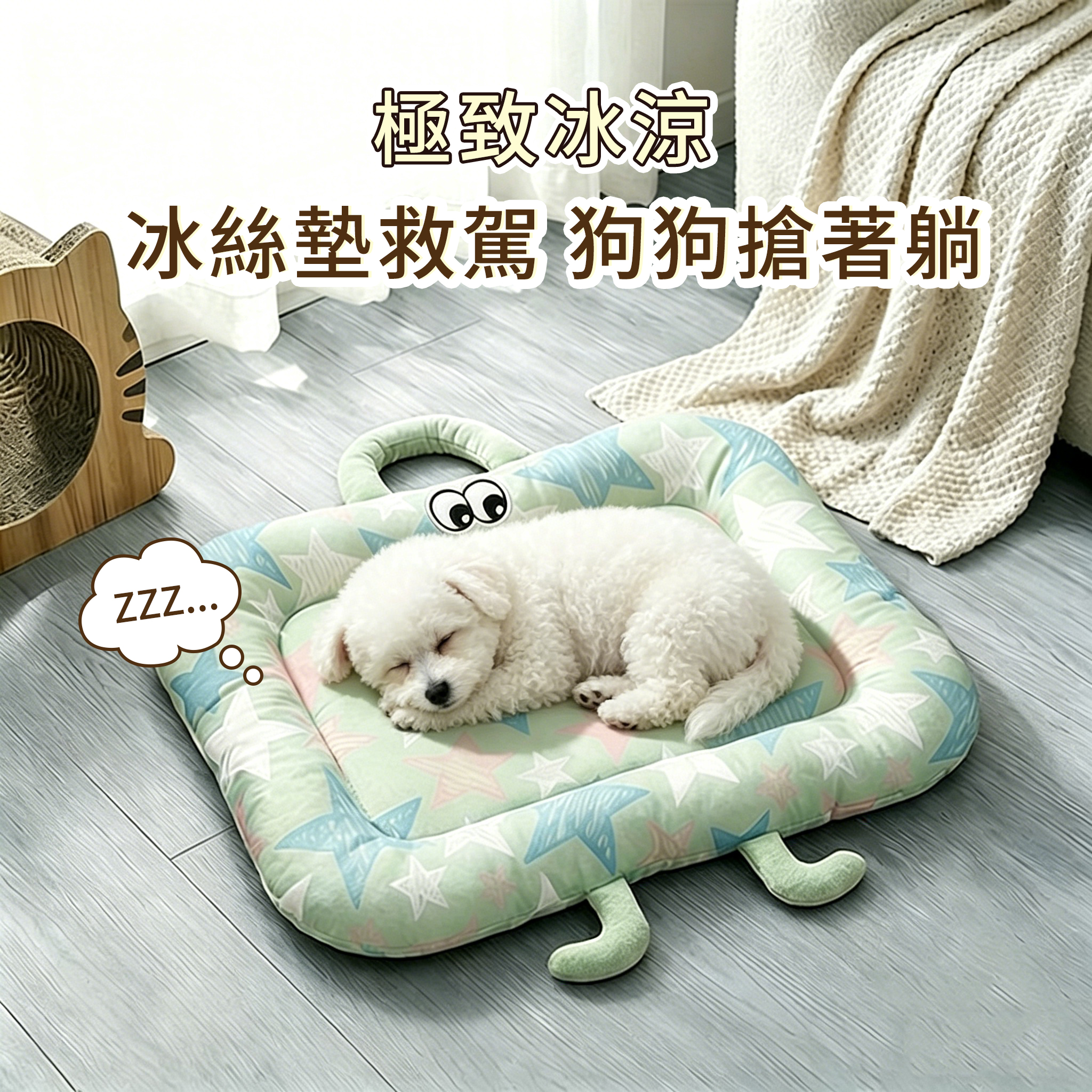 Mzz ICE®卡通冰絲墊 可拆卸機洗