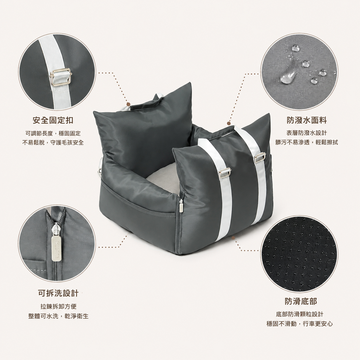 出門走走®汽車寵物座椅 狗狗便攜床 防水頭等艙
