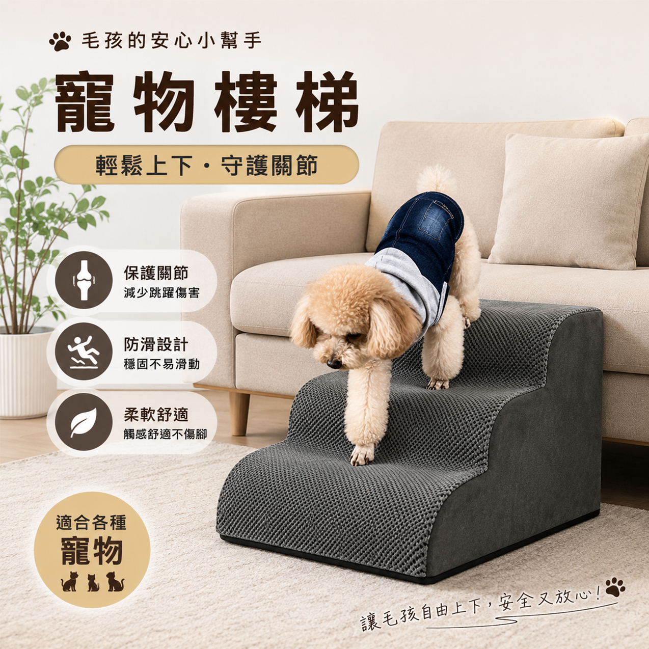 Home®寵物攀爬梯 可拆卸