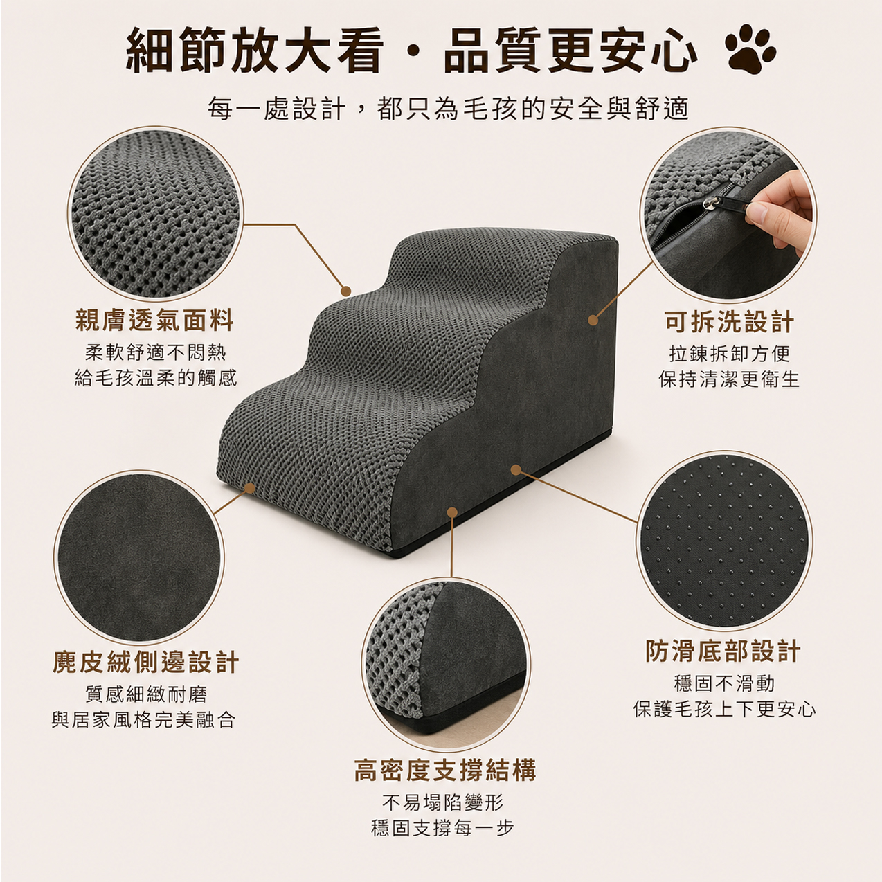 Home®寵物攀爬梯 可拆卸