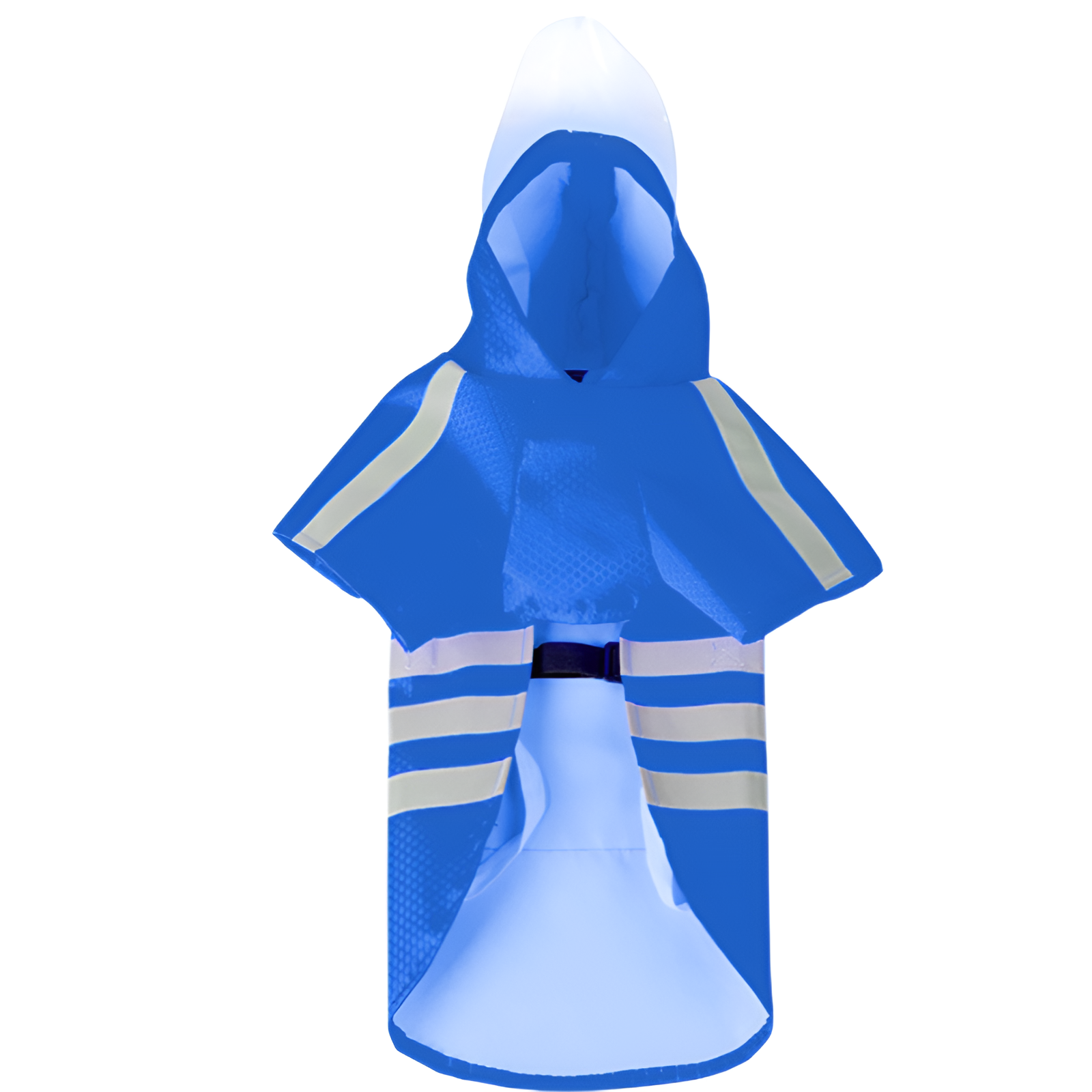 可拖曳式狗狗雨衣，3種顏色可選，適合所有犬種，防水反光條紋，足球圖案面料，透明PVC帽簷，彈性腰帶和可調節頸帶，適合小型至大型犬，30秒內即可輕鬆穿脫，TPU防水內襯，耐磨抗皺，雨天遛狗安全裝備。-萌爪爪