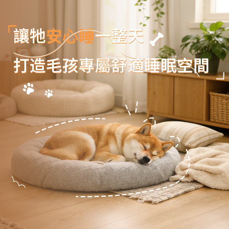 狗狗在家中使用安全舒適的犬用睡墊休息的日常場景