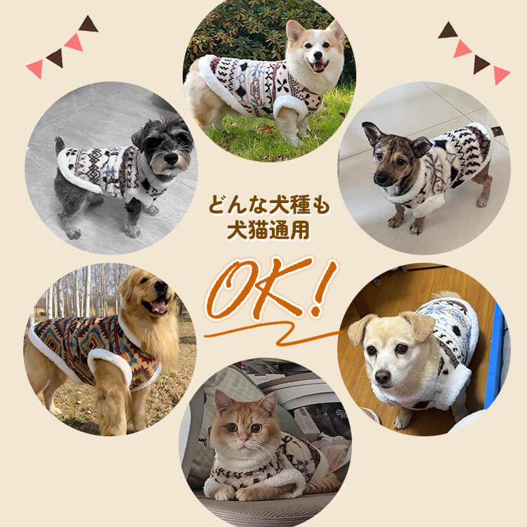 費爾島圖案 · 寵物冬季外套