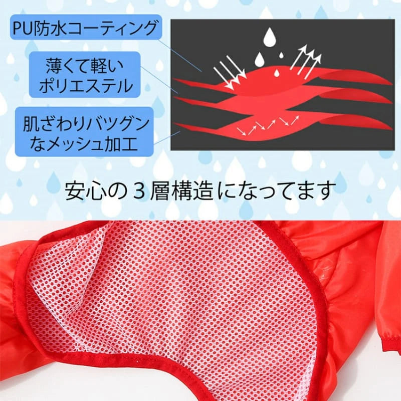 寵物雨衣，適用於犬貓，防水防潑水，完全防水，易於穿脫，三層結構，是雨季的理想之選。-萌爪爪