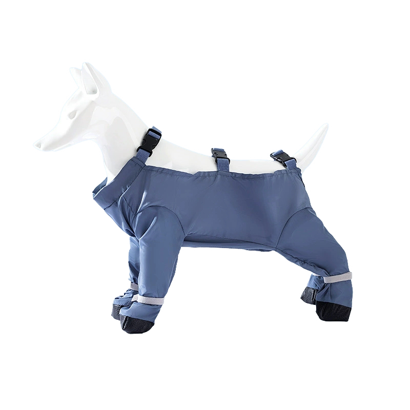 防水防污的貓狗腳套，提供爪子和腹部保護，一體式設計，防滑耐磨材料，輕便雨衣布料，反光行走罩，有小型、中型和大型犬尺寸可選，高度易於調節，防污易清潔。