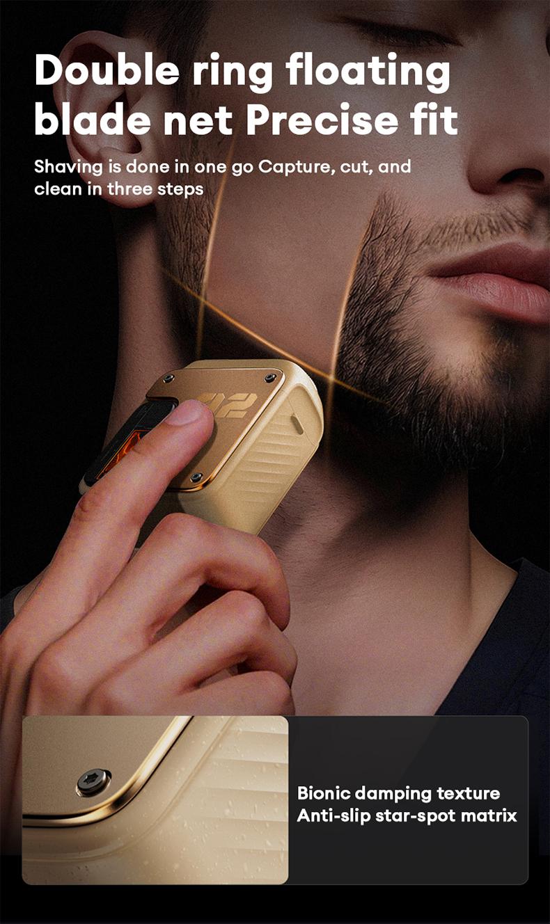 Product Introduction of PAXA Mini Electric Shaver - Magnetic Dual Blades Curved Blade Mesh Waterproof Skin-Friendly Washable Rechargeable High-Speed Motor with Long-Lasting Battery Compact Portable Facial Matte Smooth Titanium 9