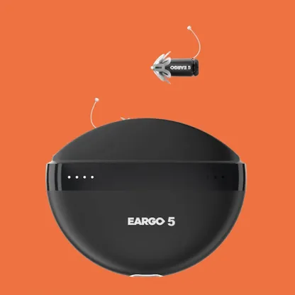 EARGO 7 OTC klausos aparatas – beveik nematomas CIC, įkraunamas, prisitaikantis, patvirtintas FDA.
