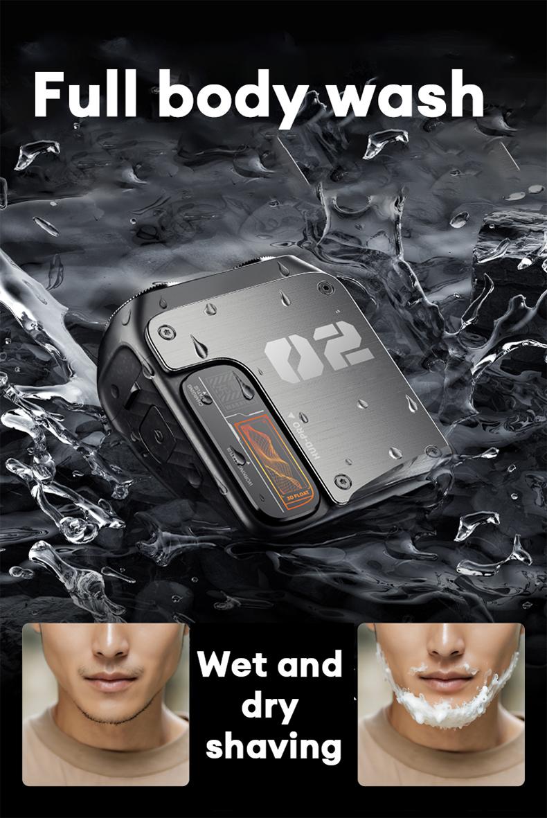 Product Introduction of PAXA Mini Electric Shaver - Magnetic Dual Blades Curved Blade Mesh Waterproof Skin-Friendly Washable Rechargeable High-Speed Motor with Long-Lasting Battery Compact Portable Facial Matte Smooth Titanium 18