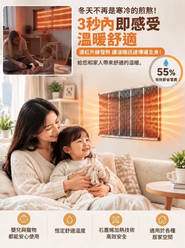 【5秒速熱】德國黑科技石墨烯牆暖電熱膜