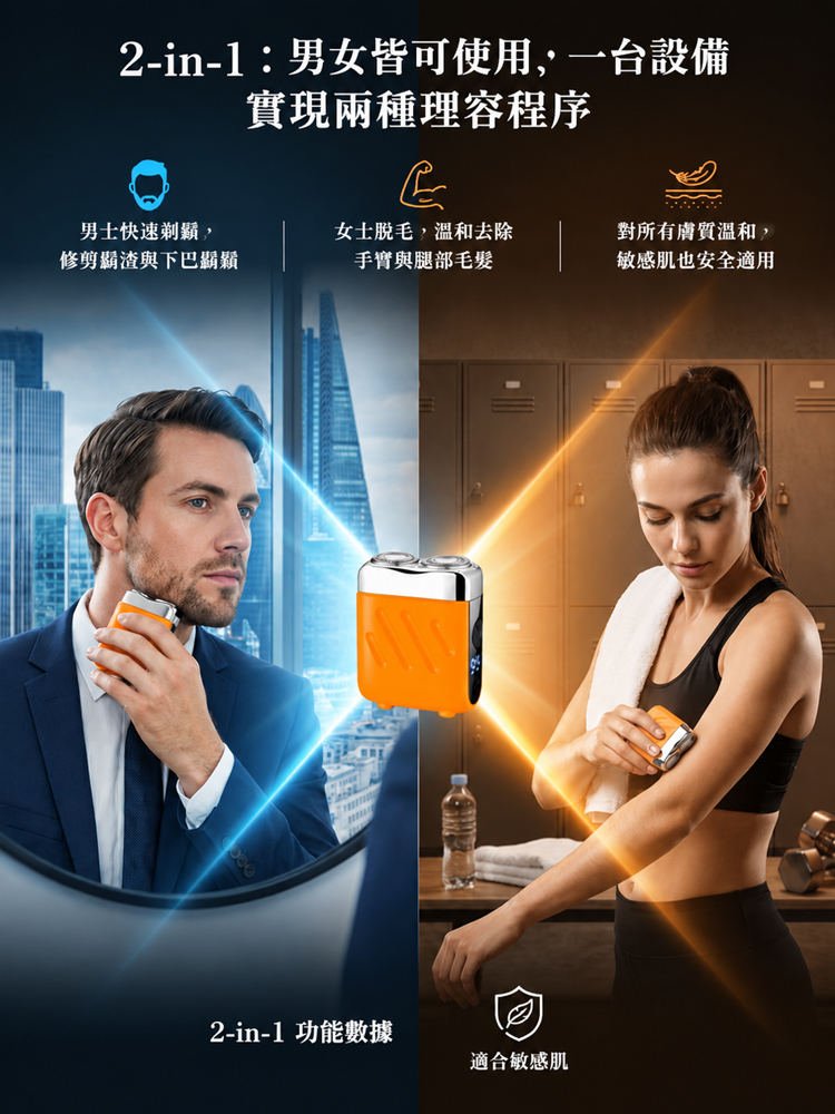 新一代雙頭口袋刮胡刀
