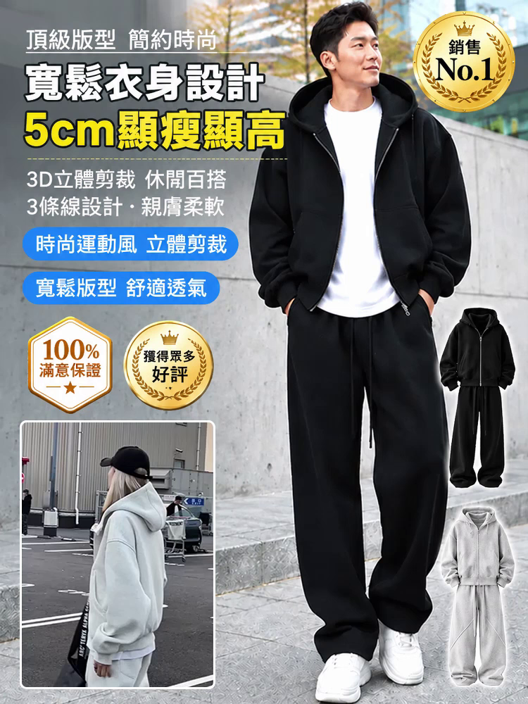 重磅抗風大尺碼休閒套裝