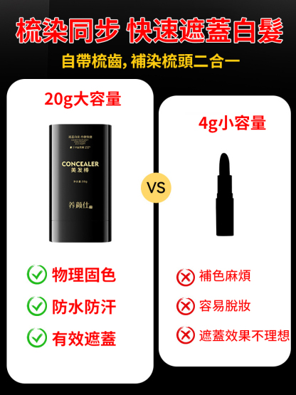 防水防汗遮白髮染髮梳