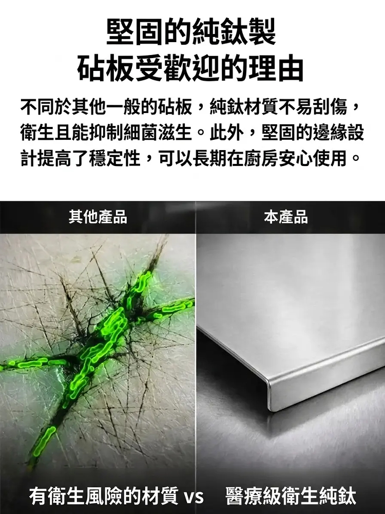 【提升效率】四合一純鈦砧板