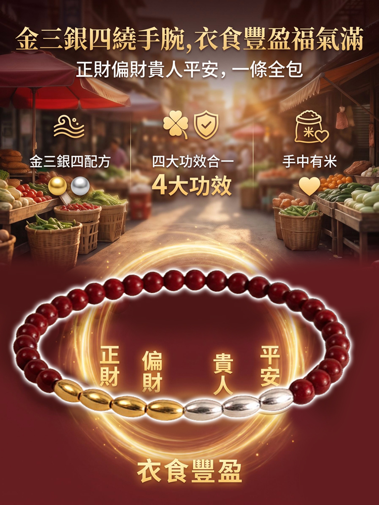 七粒米硃砂手鍊