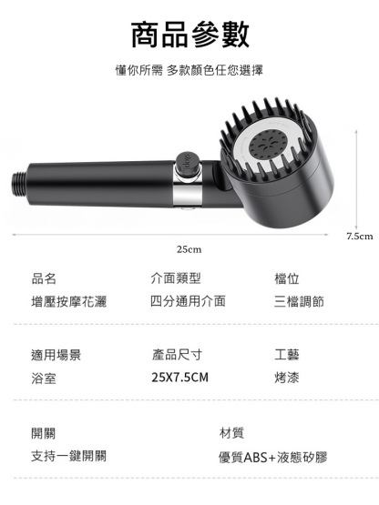 【增壓按摩2.0】德國新款按摩增壓花灑，家庭升級首選！洗澡變成一種享受！