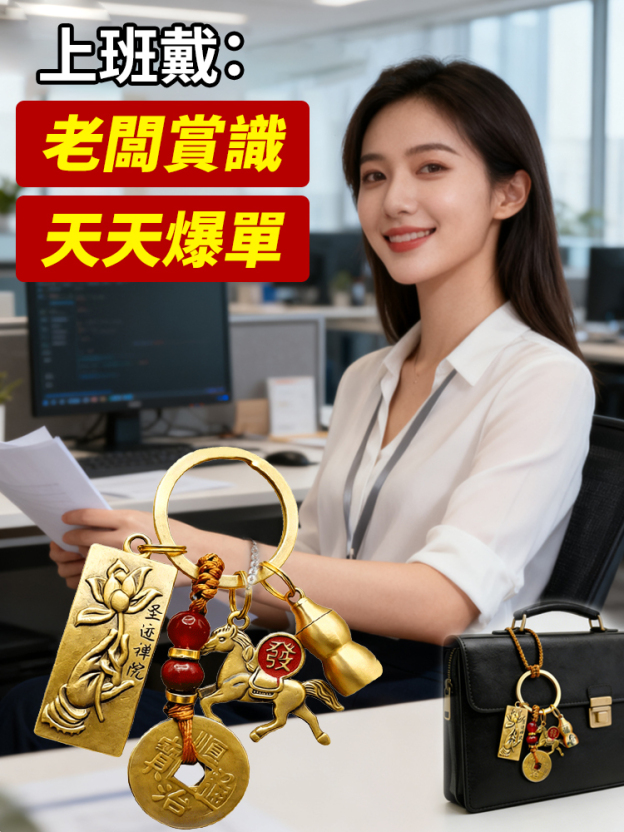 蓮花佛手馬上發財鑰匙扣