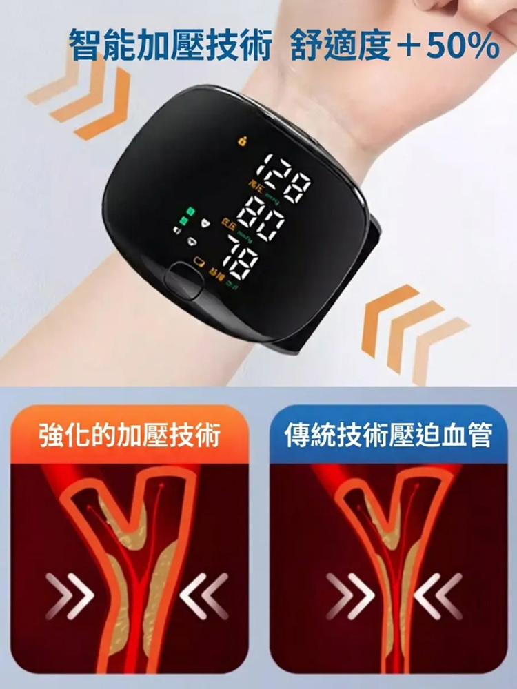 【語音大彩色螢幕】全自動手腕式電子血壓計