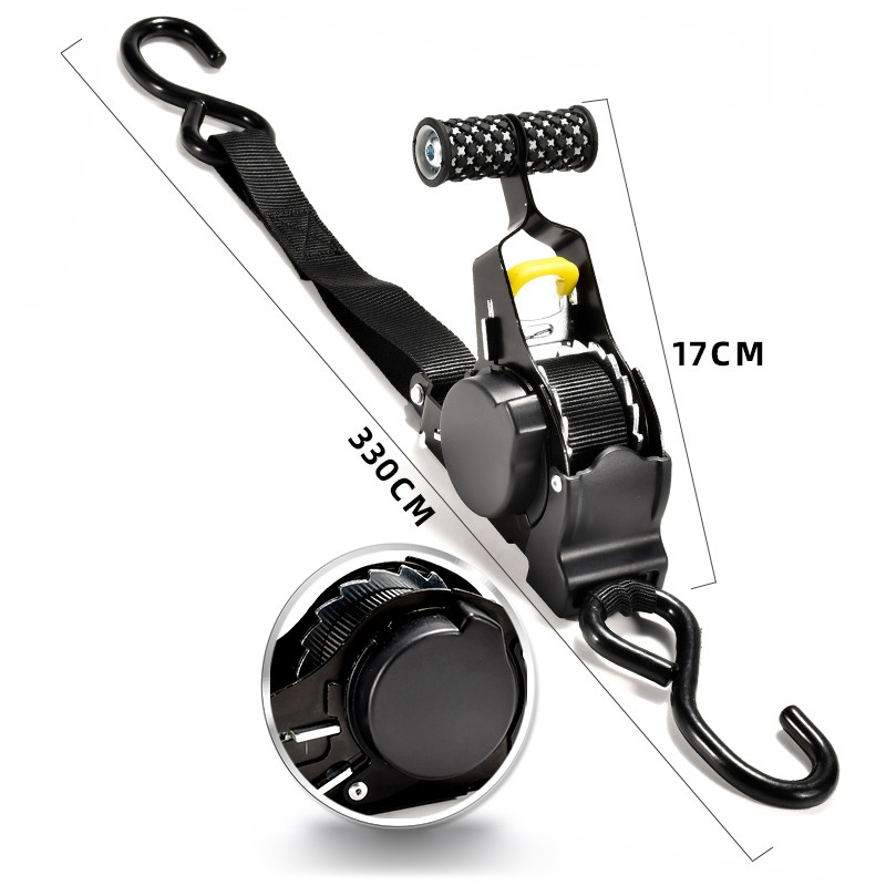 🏍เชือกรัดแบบยืดหดอัตโนมัติสำหรับรถยนต์และรถจักรยานยนต์ 🚗ความยาวประมาณ 3.3 เมตร แข็งแรงในขณะที่ยังประหยัดแรง