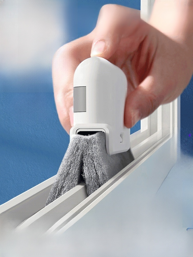 2-in-1 window gutter brush cleans windows easily