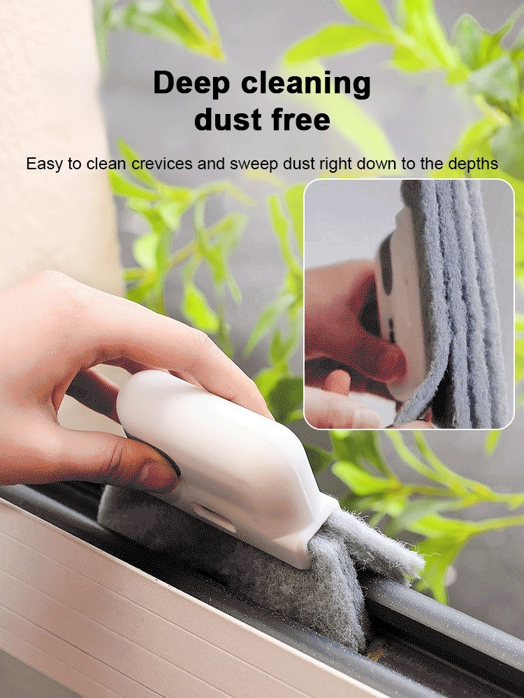 2-in-1 window gutter brush cleans windows easily
