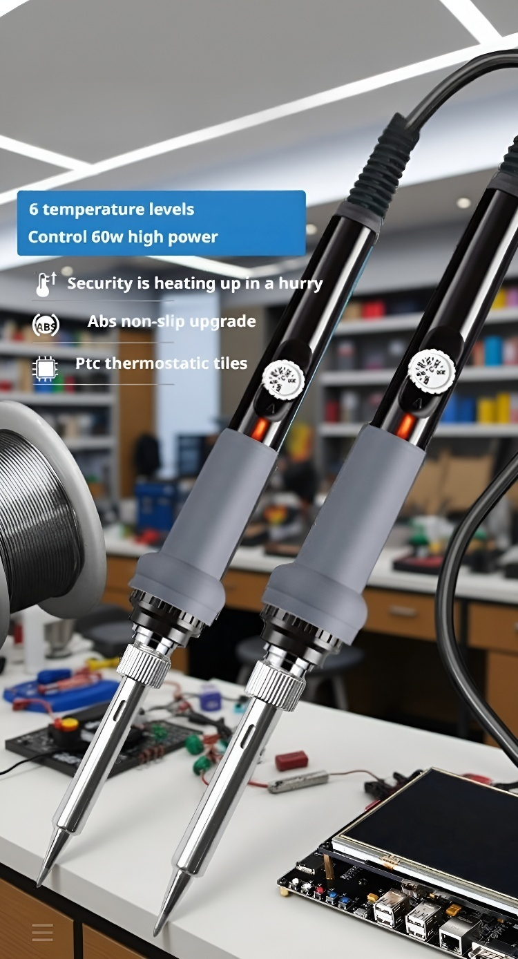 User adjusting temperature on soldering iron handle