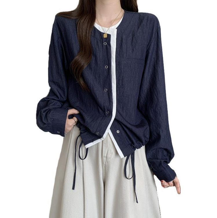 เสื้อแจ็คเก็ตคาร์ดิแกนแฟชั่นสองชิ้นปลอม