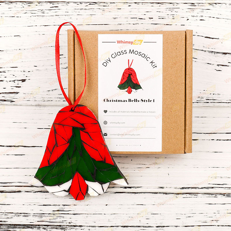Christmas Bells Ornaments Glass Mosaic Kit-Style 1