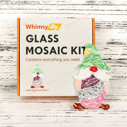 Whimsy DIY Easter Egg Gnome Style 1 Glass Mosaic Kit Puzzles
