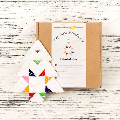 White Christmas Tree Glass Mosaic Kit