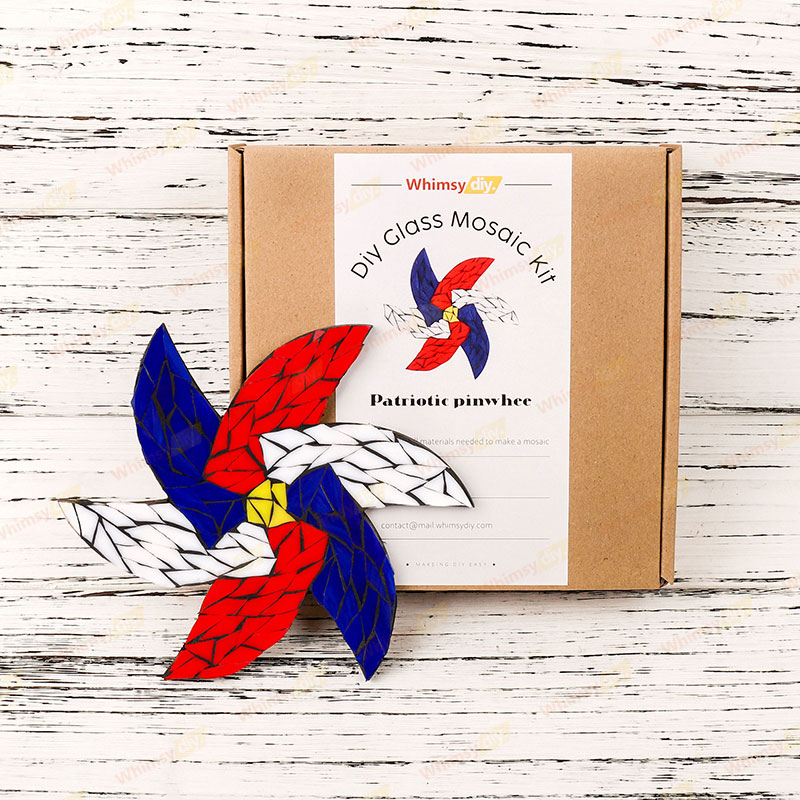 Patriotic Pinwheel Glass Mosaic Kit