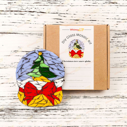 Christmas Tree Snow Globe Glass Mosaic Kit