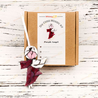 Purple Angel Christmas Ornaments Glass Mosaic Kit