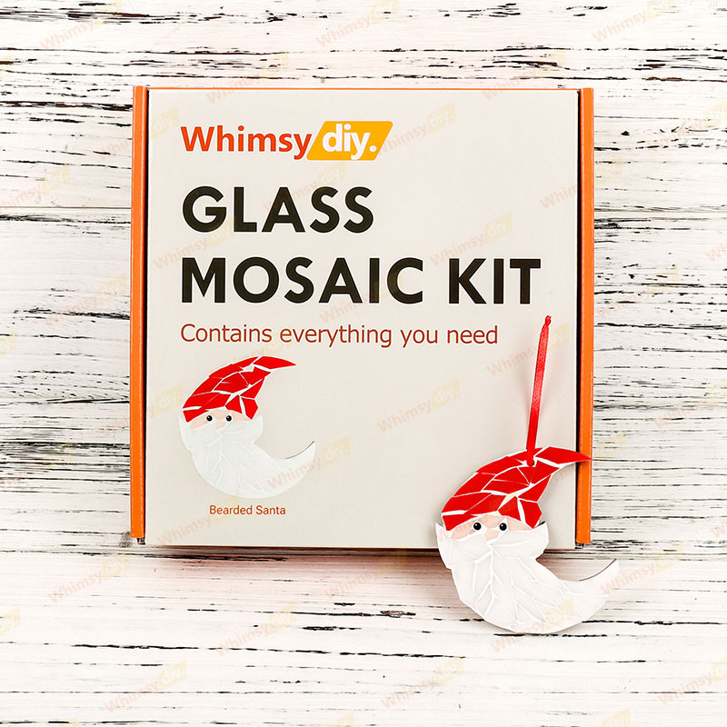 Bearded Santa Ornaments Glass Mosaic Kit