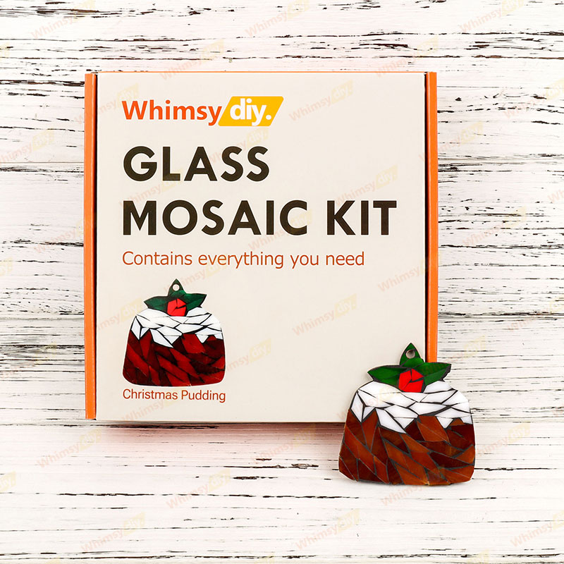 Christmas Pudding Ornament Glass Mosaic Kit