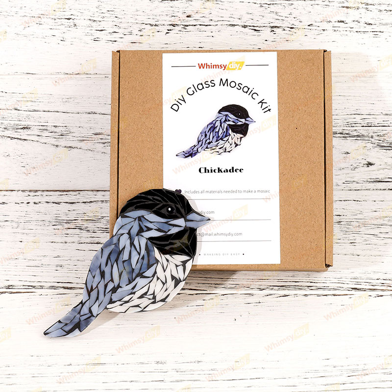 Chickadee Glass Mosaic Kit | DIY Arts & Crafts Kit for Adults