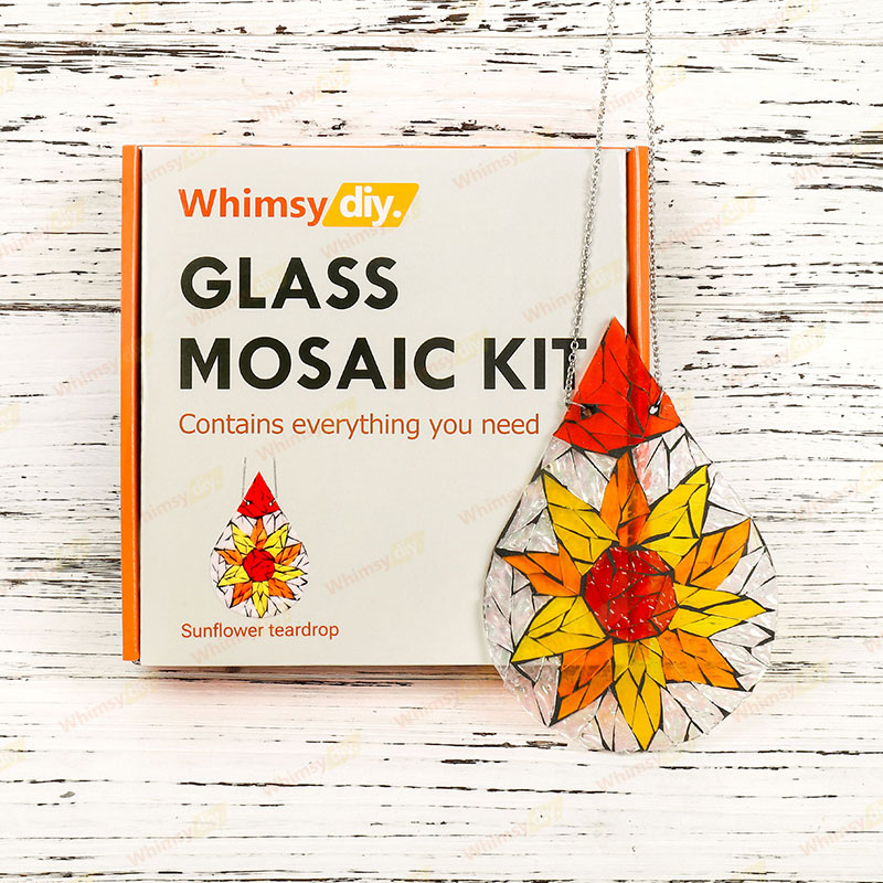 Whimsy DIY Sunflower Teardrop Glass Mosaic Kit Puzzles