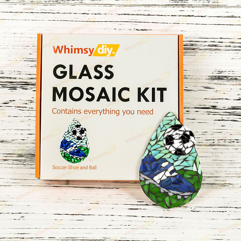 Whimsy DIY Soccer Shoe and Ball Glass Mosaic Kit Puzzles