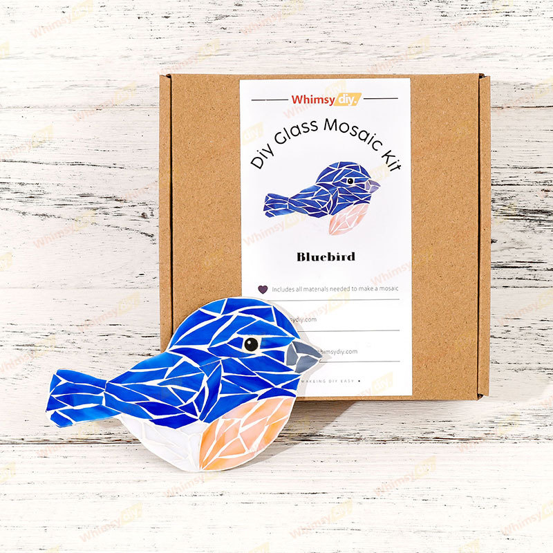Bluebird Glass Mosaic Kit | DIY Arts & Crafts Kit for Adults