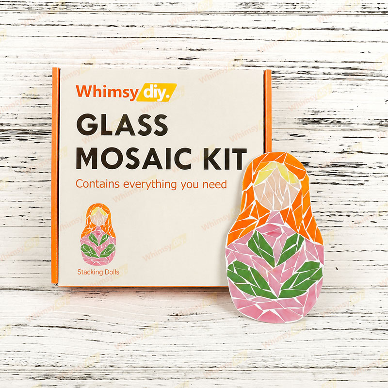 Whimsy DIY Stacking Dolls Glass Mosaic Kit Puzzles