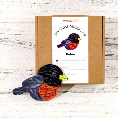 Robin Glass Mosaic Kit | DIY Arts & Crafts Kit for Adults